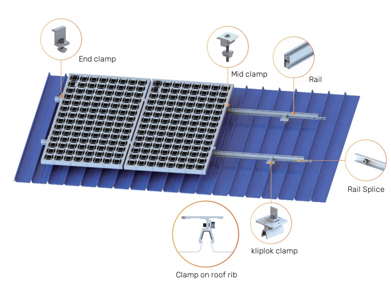 standing seam metal roof solar mount Components